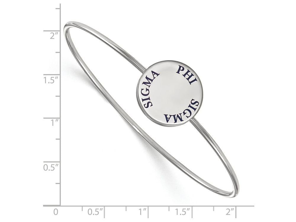 Sterling Silver Official Licensed Greek Sororities Phi Sigma Sigma (???) Enameled Slip-on Bangle