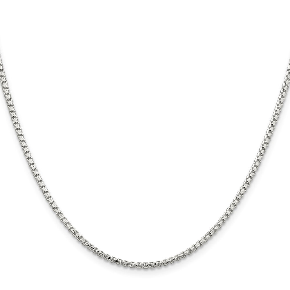 Sterling Silver 2mm Diamond-cut Round Box Chain 18 Inches