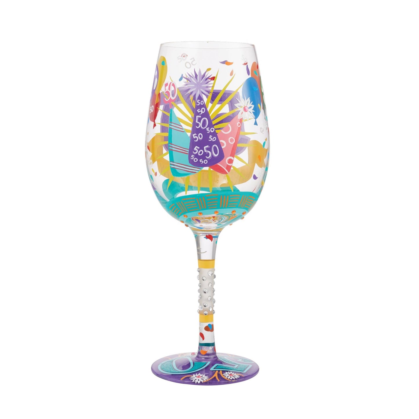 Lolita Happy 50th Birthday Wine Glass 9in H