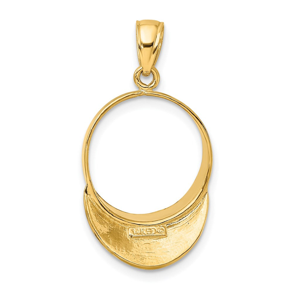 14K Solid Polished 3-D Golf Visor Charm