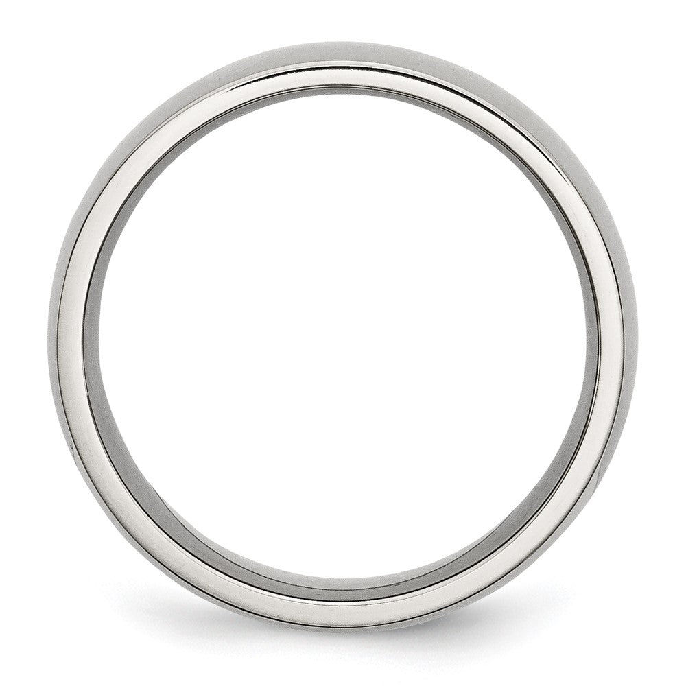 Stainless Steel Polished 8mm Half Round Band Size - 9