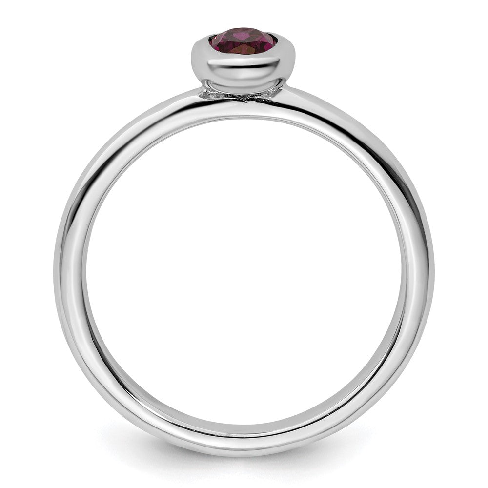 Sterling Silver Stackable Expressions Oval Rhodolite Garnet Ring Size -6