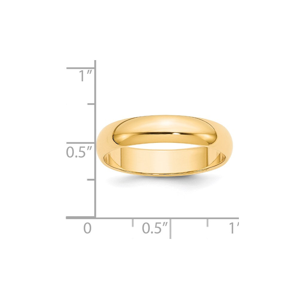 14k Yellow Gold 5mm Half-Round Wedding Band Size 8.5