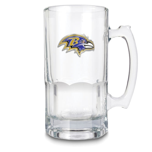 NFL Baltimore Ravens Glass 32 ounce Macho Mug with Emblem