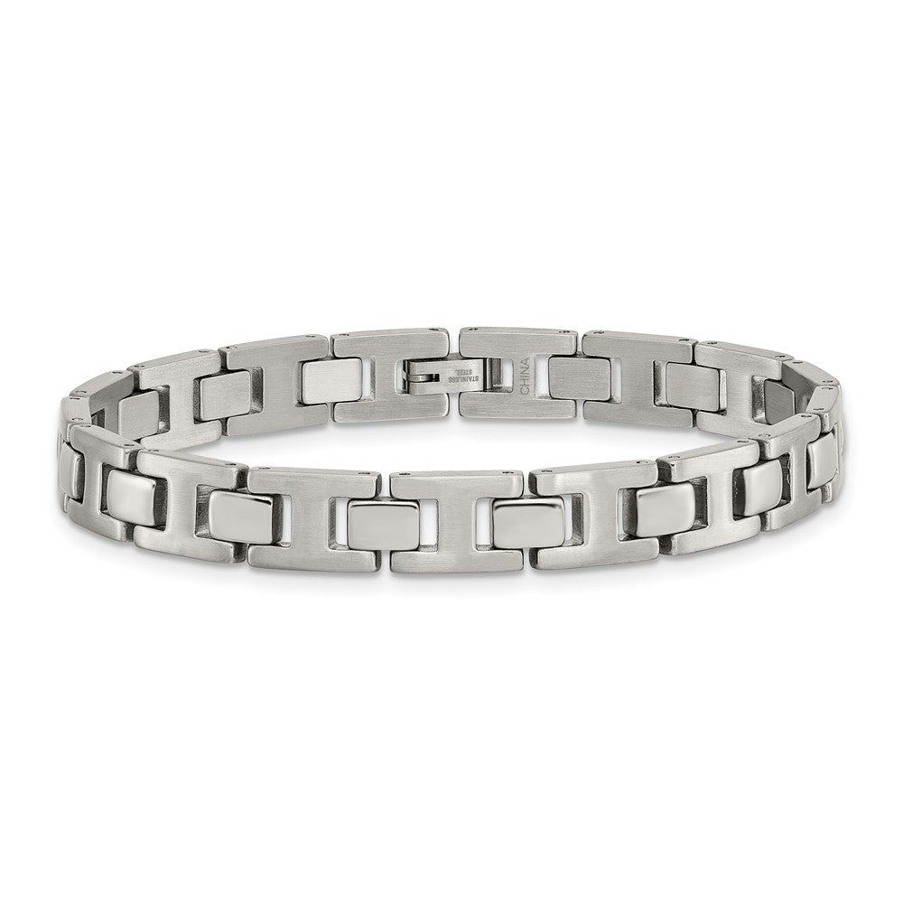 Stainless Steel Brushed and Polished 8.5in Bracelet 8.5 inches