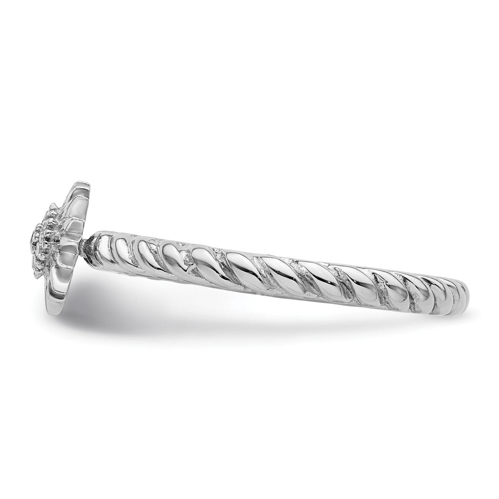 Sterling Silver Stackable Expressions Diamond Star Ring Size -10