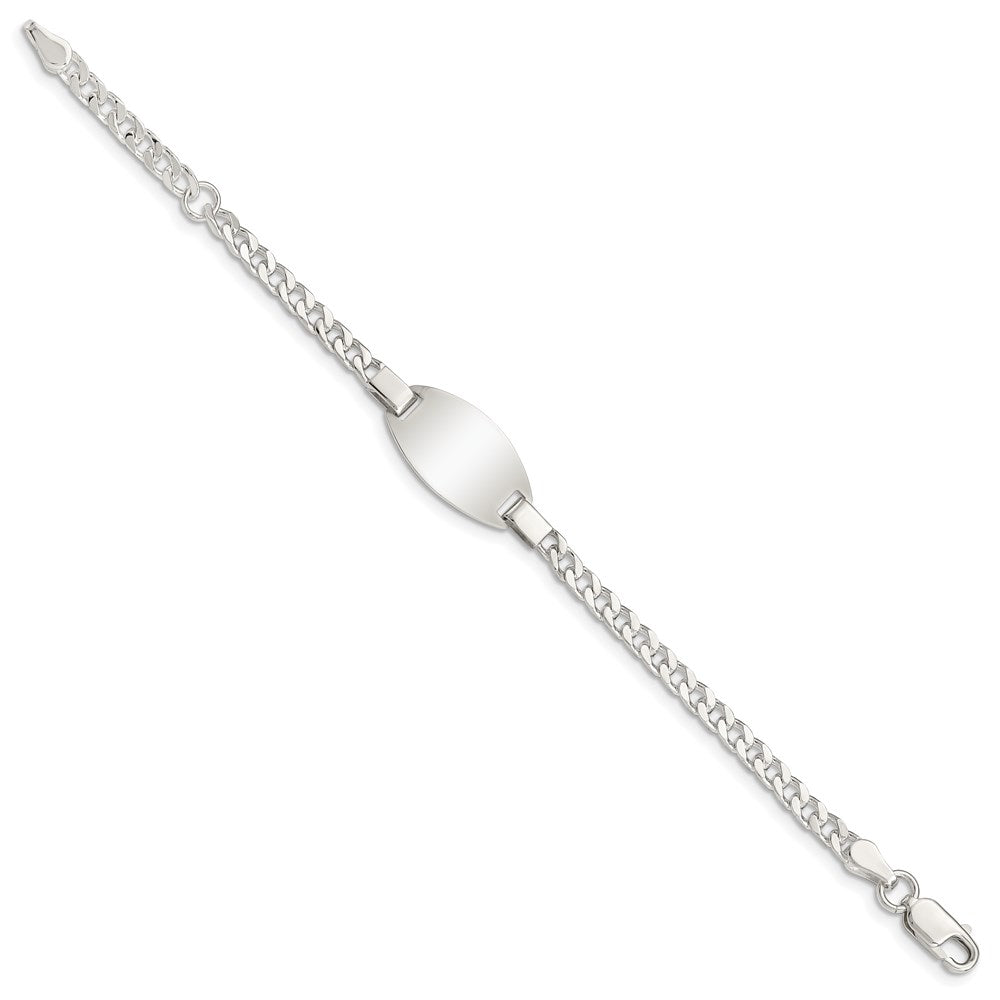 Sterling Silver Childrens 5in Plus 1in Ext ID Bracelet 6 inches