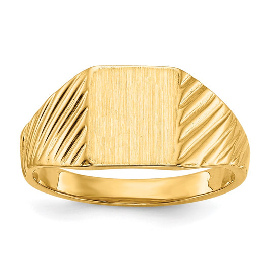 10ky 8.5x7.0mm Open Back Child's Signet Ring