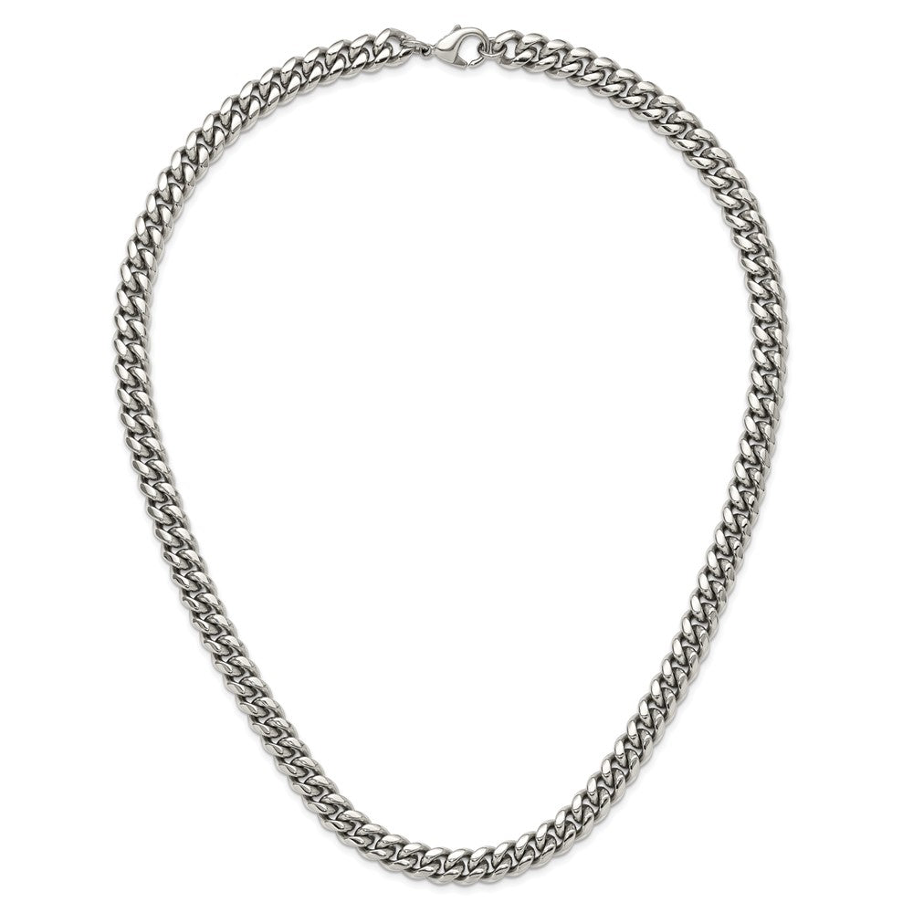 Stainless Steel Polished 24in Curb Chain Necklace
