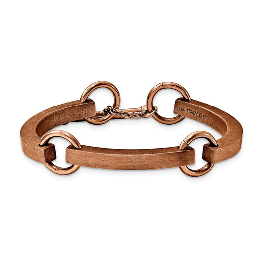 Sterling Silver Chocolate Plate small Vicenza Staus Link Bracelet
