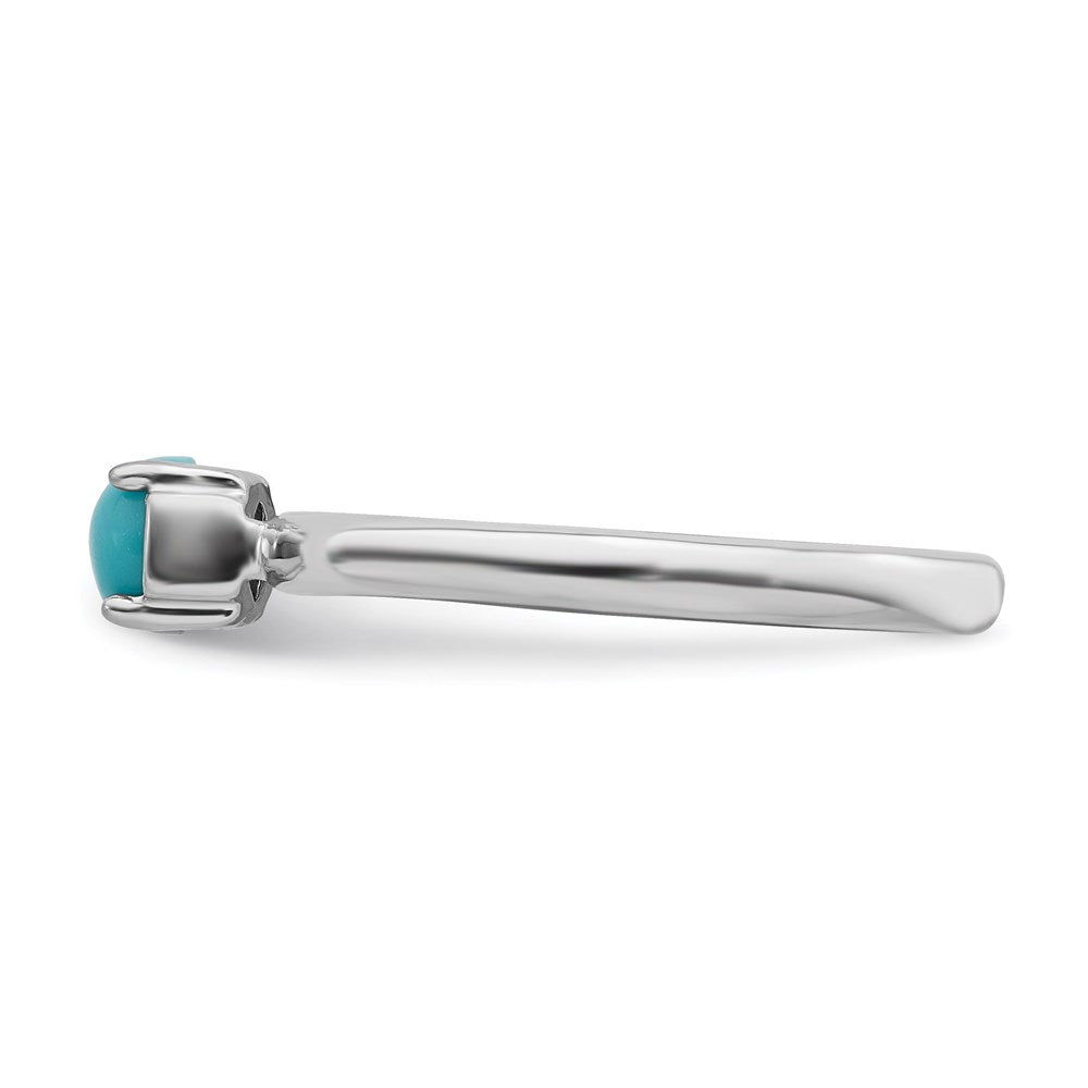 Sterling Silver Stackable Expressions Polished Turquoise Ring Size -10