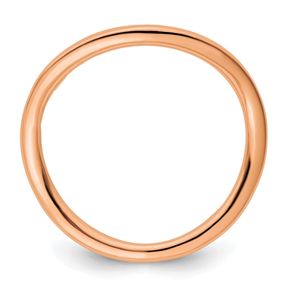 Sterling Silver Stackable Expressions Polished Pink-plated Wave Ring Size -6