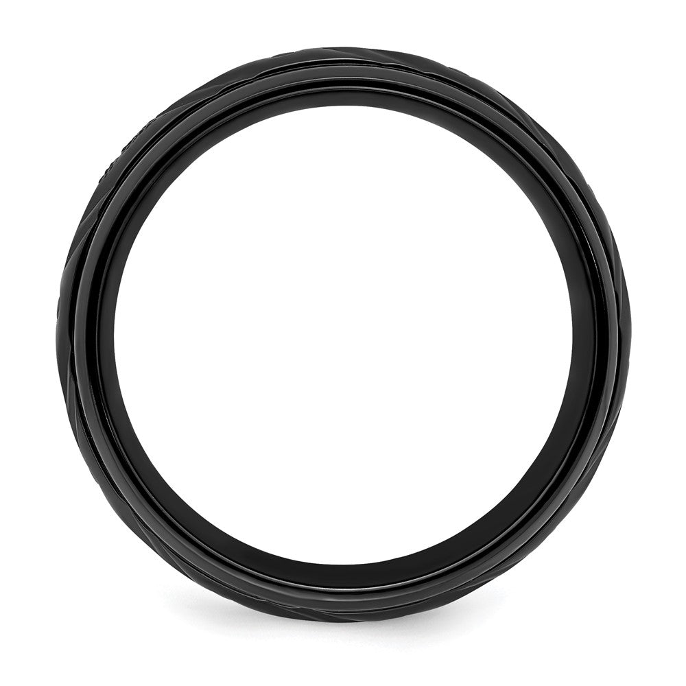 Black Zirconium Polished 8mm Band Size - 10.5