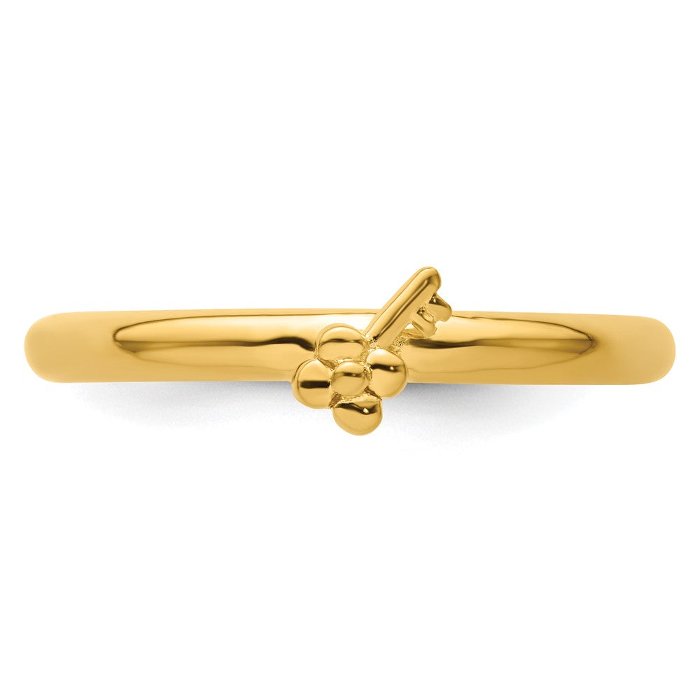 Sterling Silver Stackable Expressions Yellow-plated Key Ring