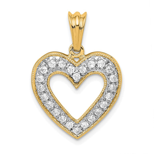 14k 1/3 carat Lab Grown Diamond VS/SI+ G+ Heart Pendant