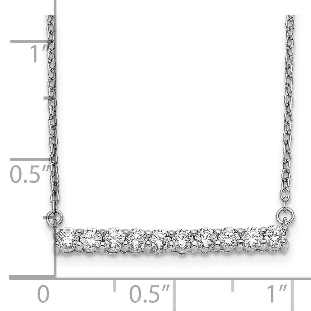 14k White Gold 1/2 carat Lab Grown Diamond VS/SI+ G+ 18 inch Bar Necklace