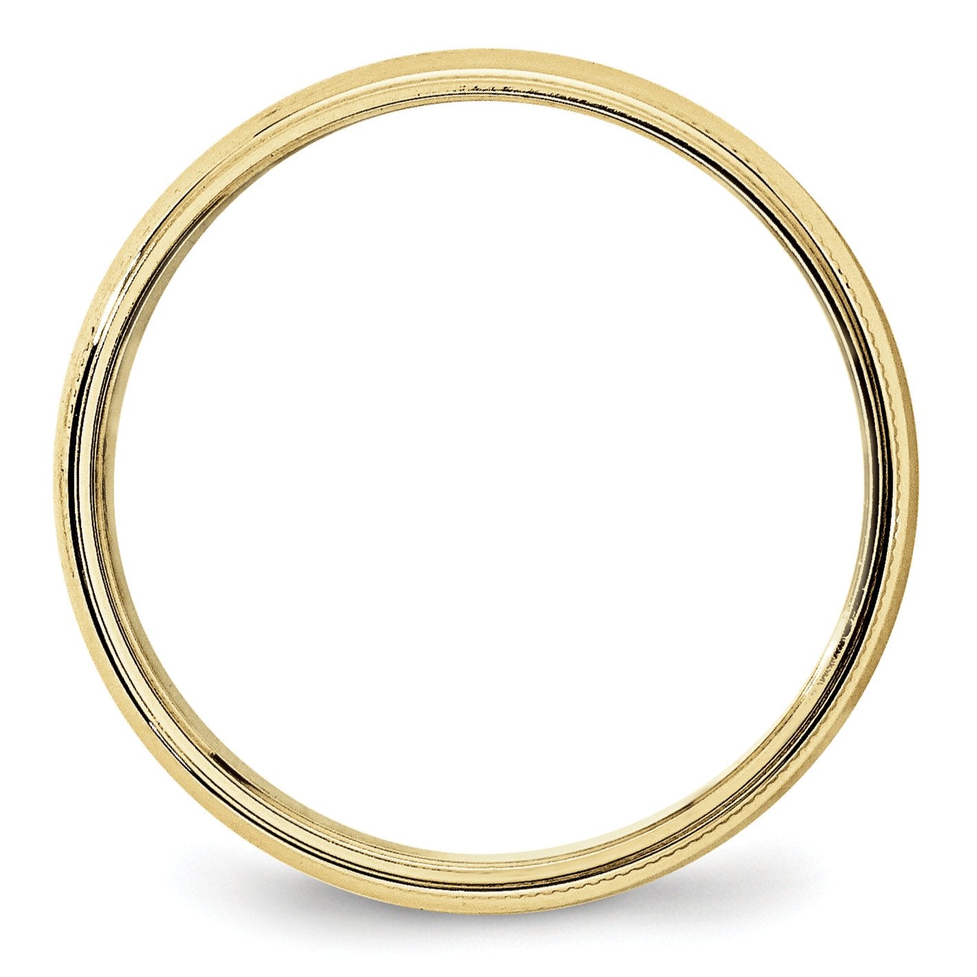 10k Yellow Gold 5mm Milgrain Half Round Wedding Band Size 7