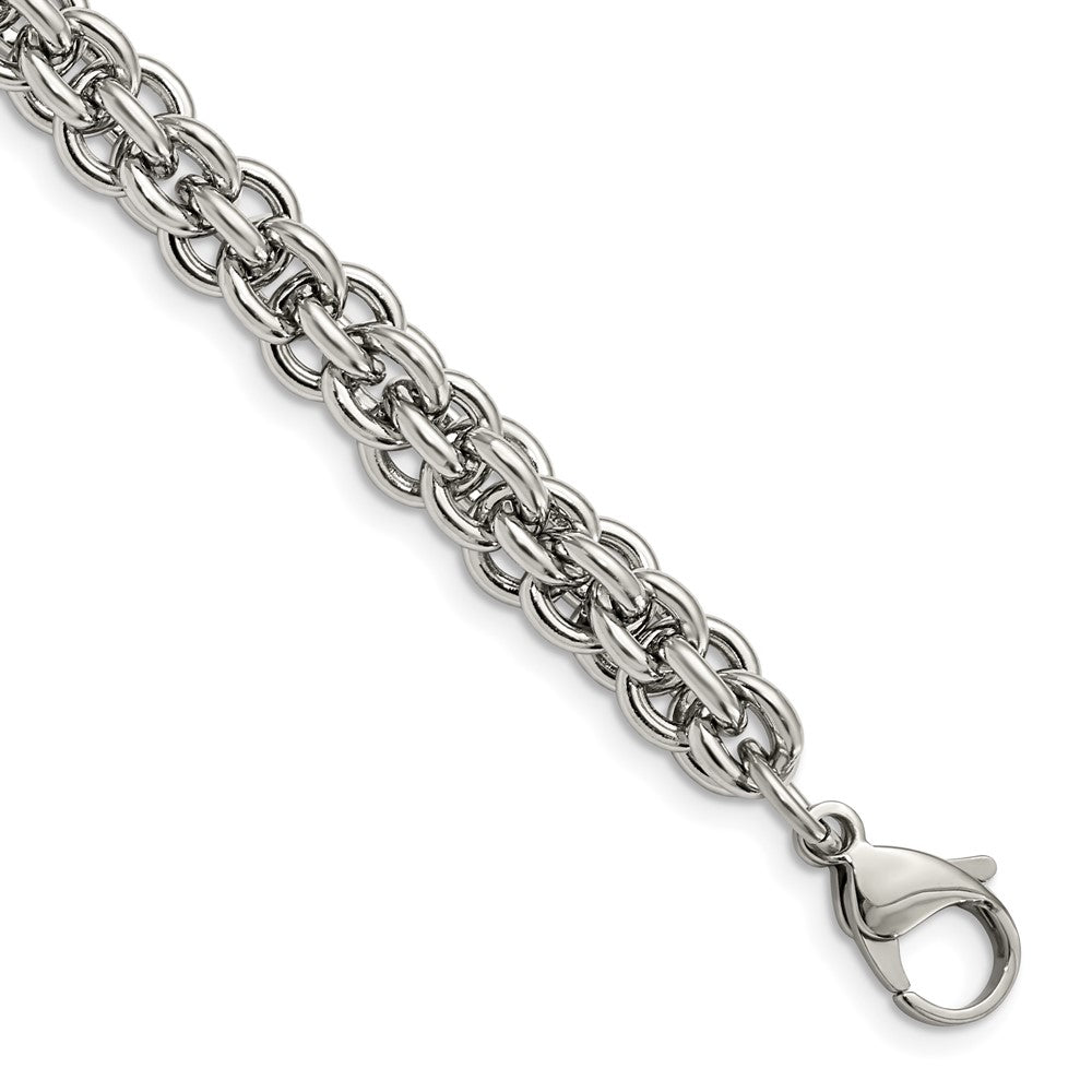 Stainless Steel Polished Fancy Circle Link 8.5in Bracelet 8.5 inches