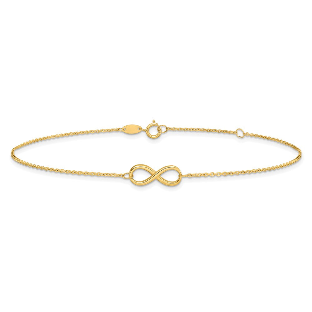 14K Polished Infinity with 1in ext. Anklet