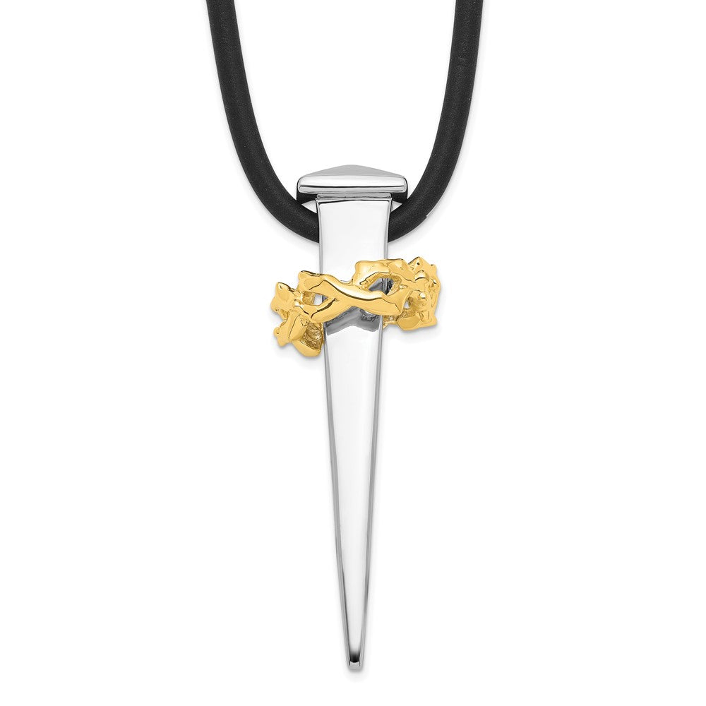Sentimental Expressions Sterling Silver Gold-plated No Greater Love Nail 16 Inch Necklace 16 Inches