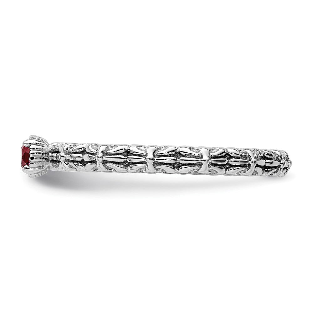 Sterling Silver Stackable Expressions Created Ruby Single Stone Ring Size -8