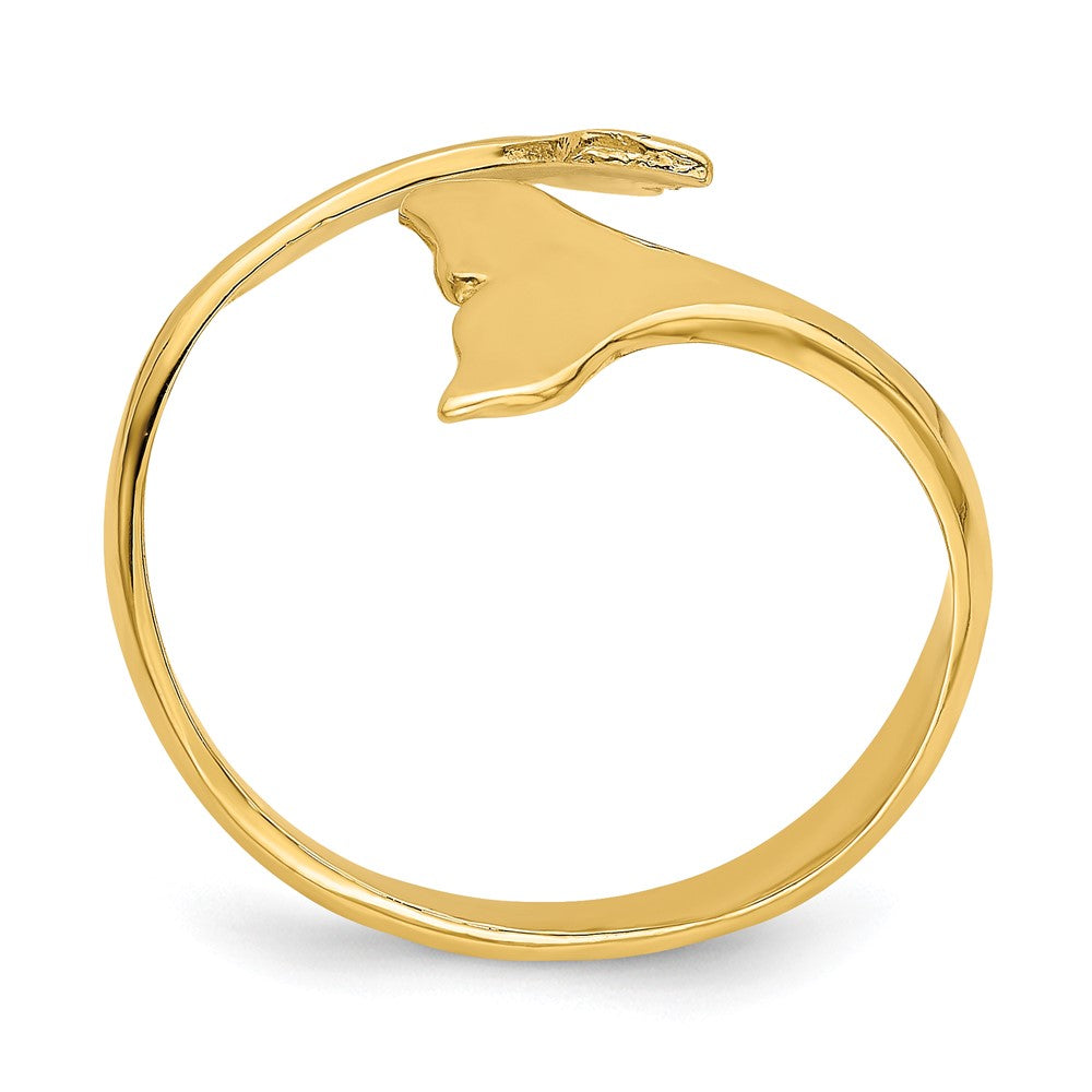 14K Double Whale Tails Ring Size 7