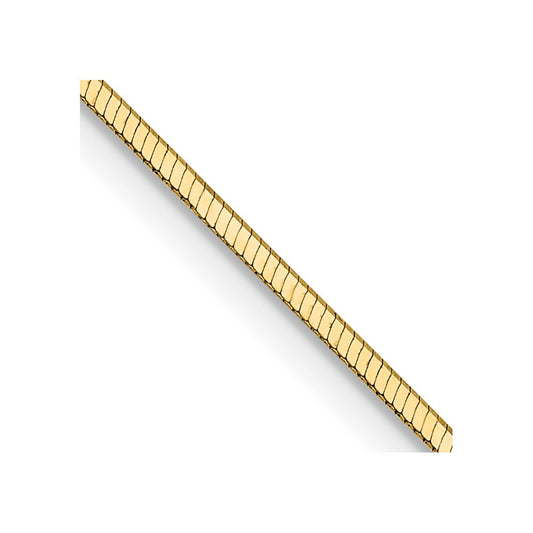 14K 20 inch 1mm Octagonal Snake with Lobster Clasp Chain