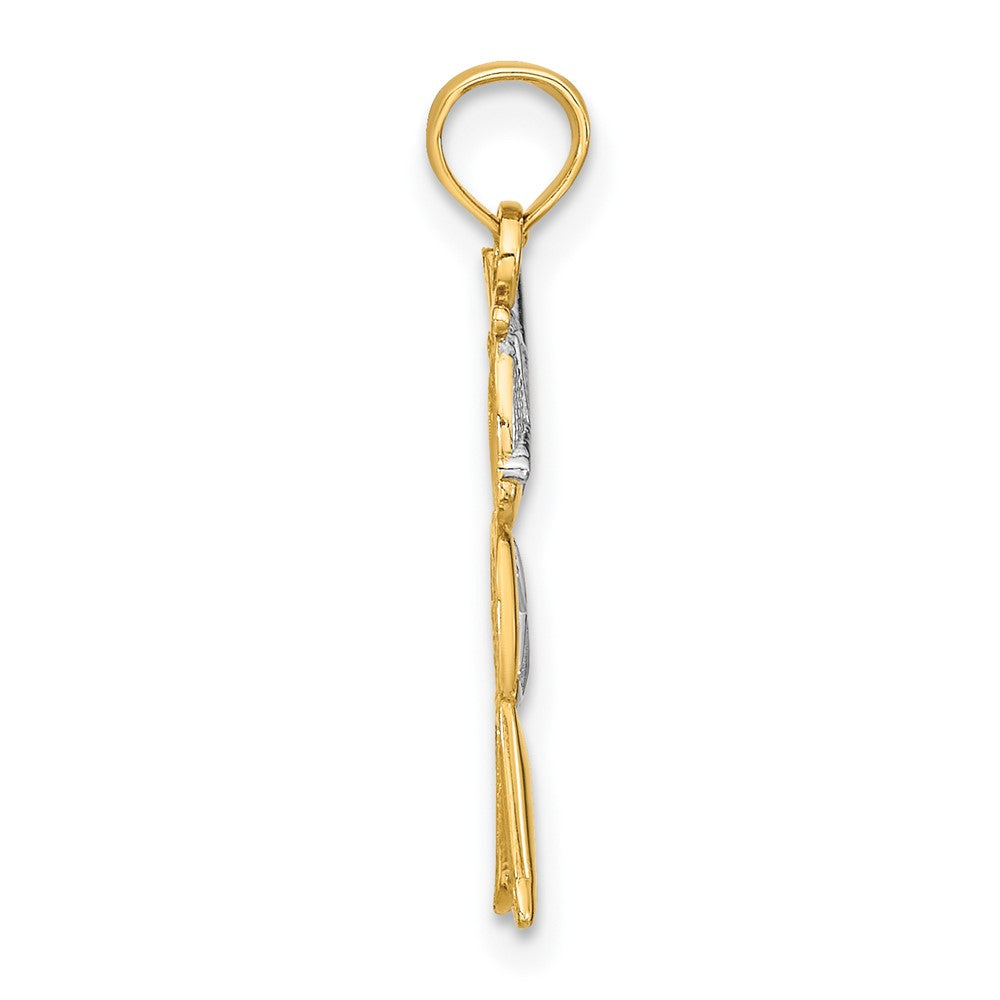 10K Textured w/Rhodium Boy Charm