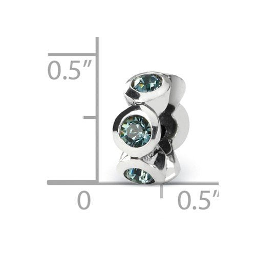 Sterling Silver Reflections Dec Preciosa Crystal Birthstone Bead
