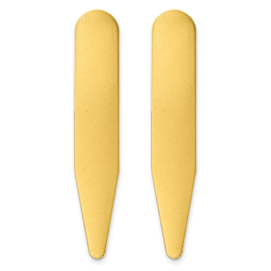 Kelly Waters Brass Pair of Two 2 inch Engravable Collar Stays