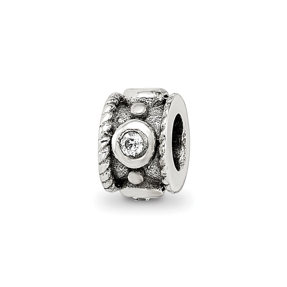 Sterling Silver Reflections CZ Rope Kids Bead