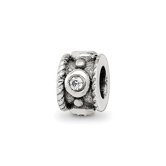 Sterling Silver Reflections CZ Rope Kids Bead