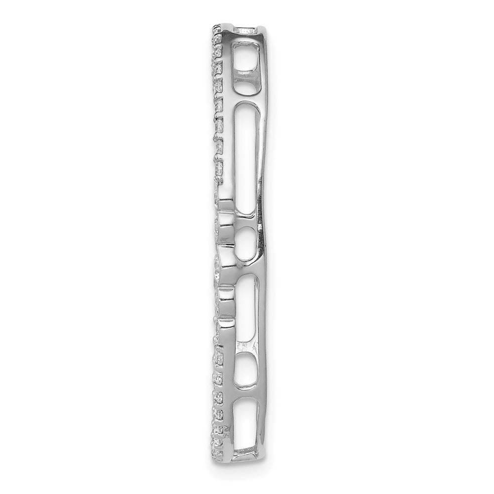 14k White Gold 3/4 carat Lab Grown Diamond VS/SI+ G+ Complete Oval Chain Slide Pendant