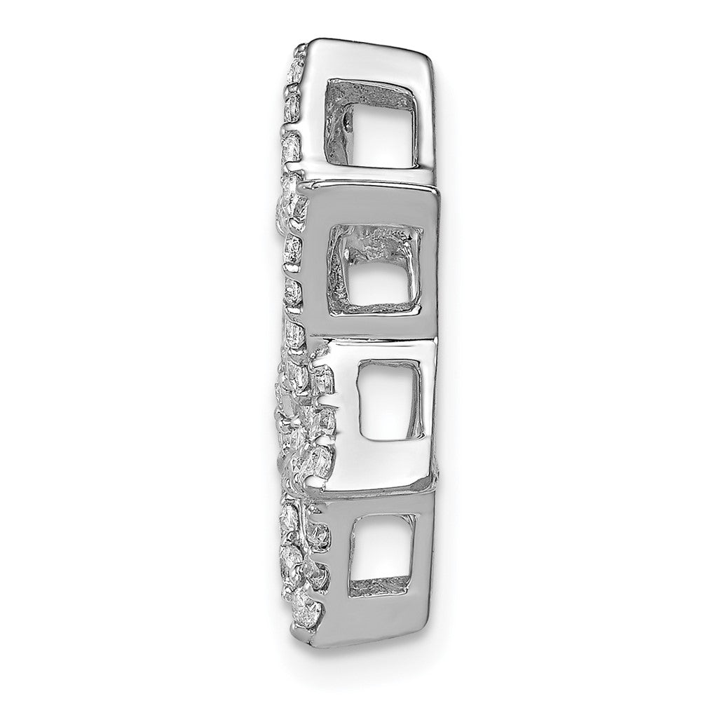 14k White Gold 1/2 carat Lab Grown Diamond VS/SI+ G+ Star of David Chain Slide Pendant