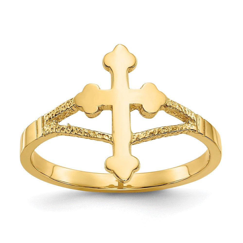 14k Polished Cross Ring Size 6