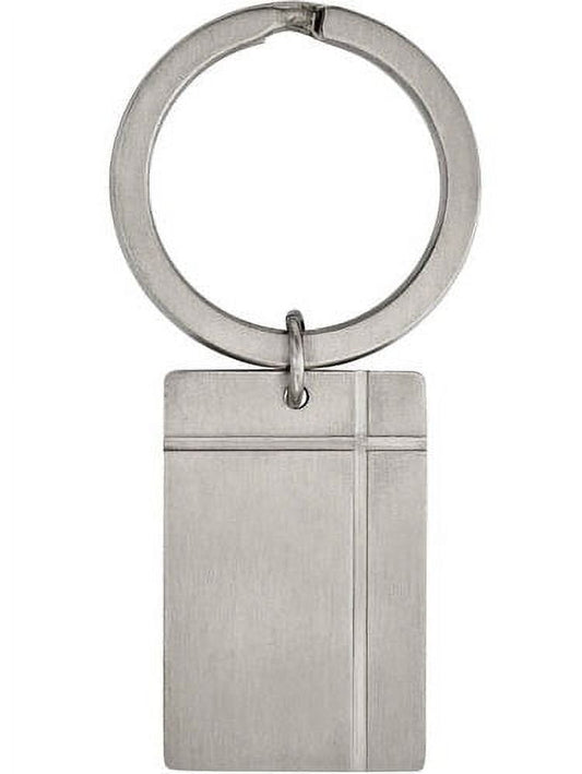 Primal Steel Stainless Steel Brushed and Grooved Key Chain