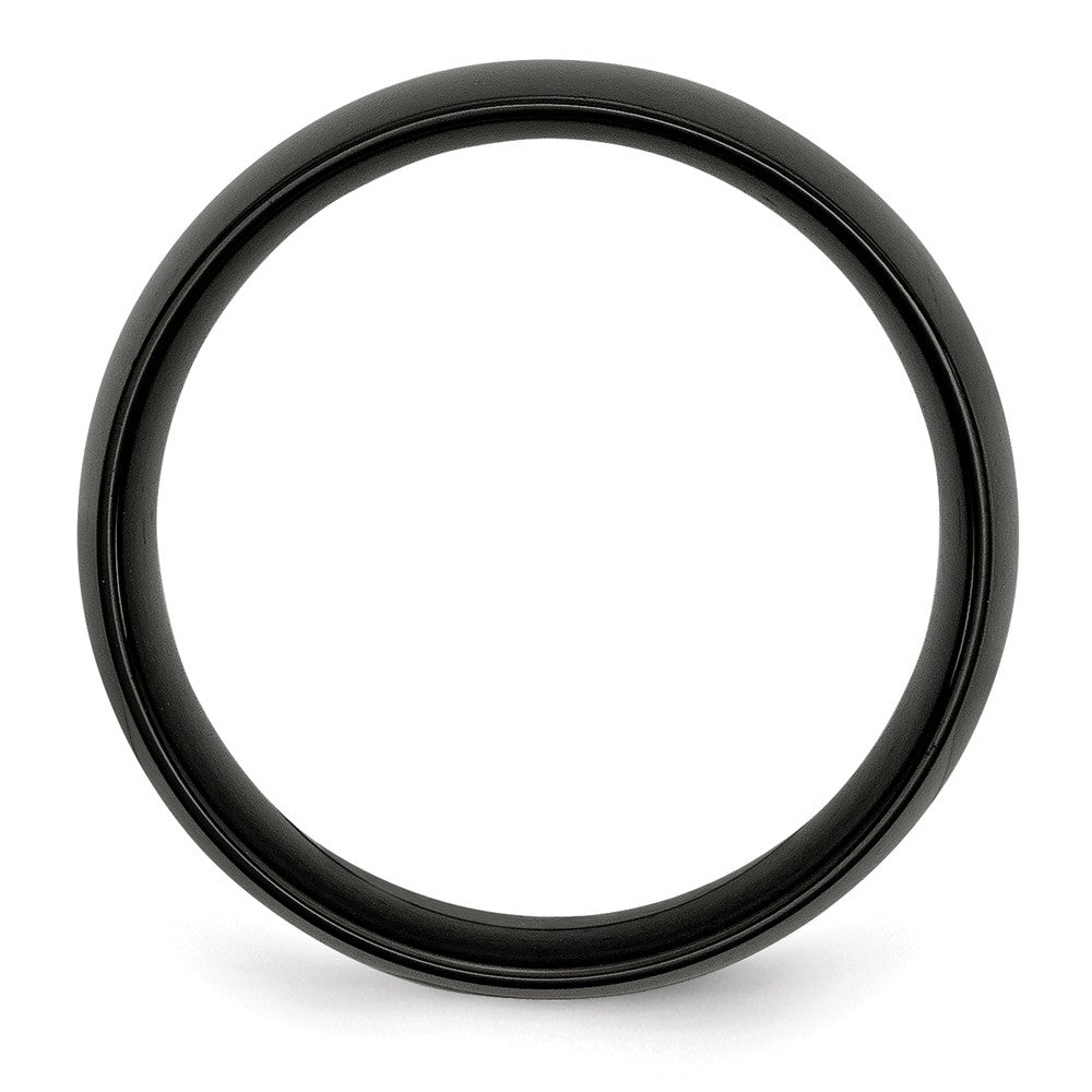 Stainless Steel 8mm Black IP-plated Polished Band Size - 7.5