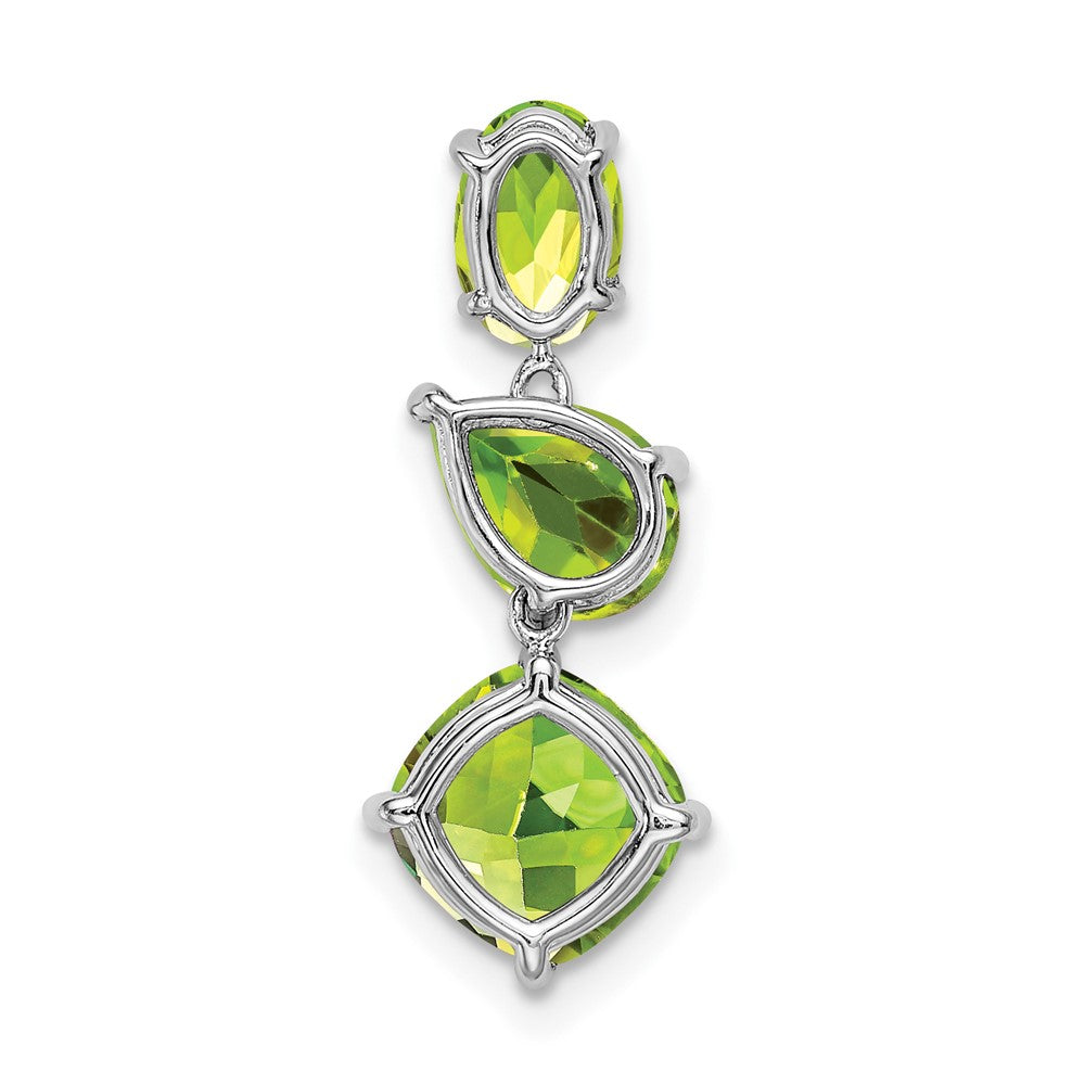 14k White Gold Peridot Chain Slide