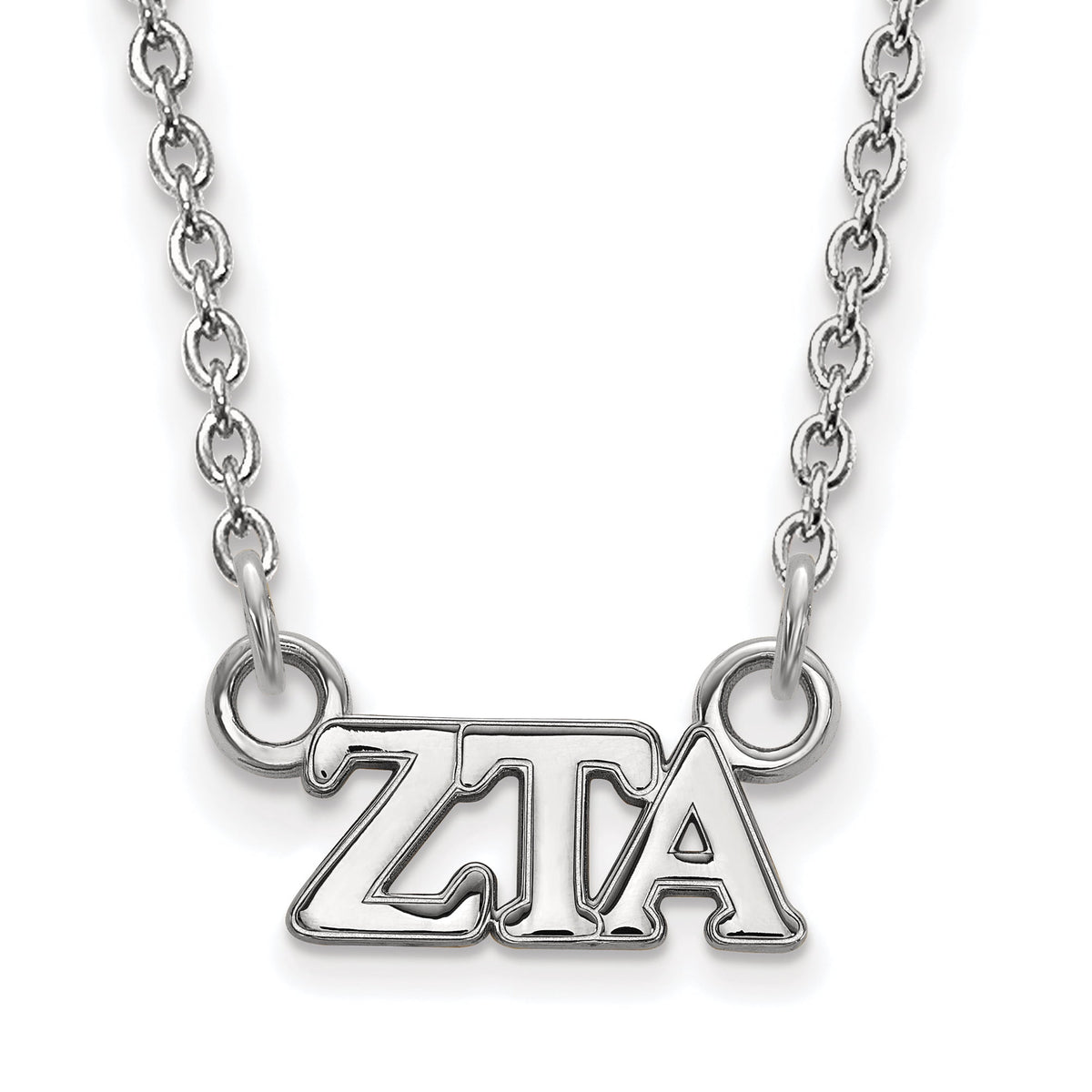 Sterling Silver 18in Official Licensed Greek Sororities Zeta Tau Alpha (ZTA) XS Pendant w/ Necklace