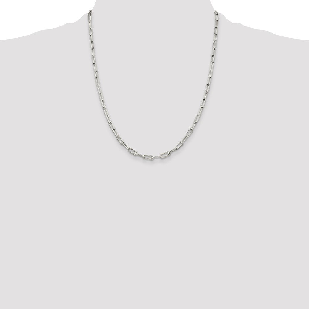 Sterling Silver 4.25mm Elongated Open Link Chain 22 Inches