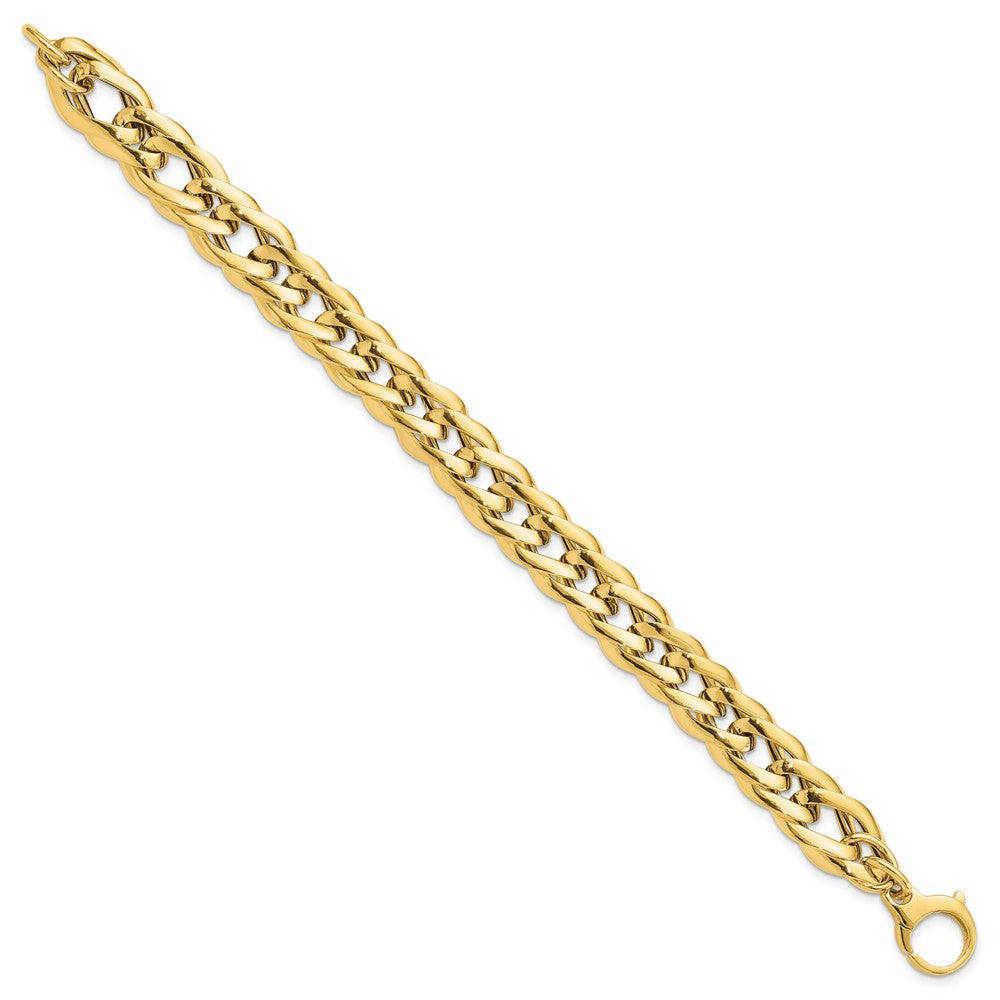 14K Polished Hollow Fancy Link Bracelet 7.5  inches