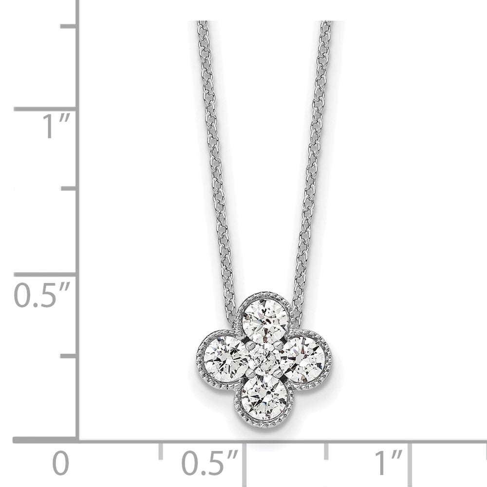 True Origin 14k White Gold 3/4 carat Lab Grown Diamond VS DEF 18 inch Bloom Floral Pendant Necklace