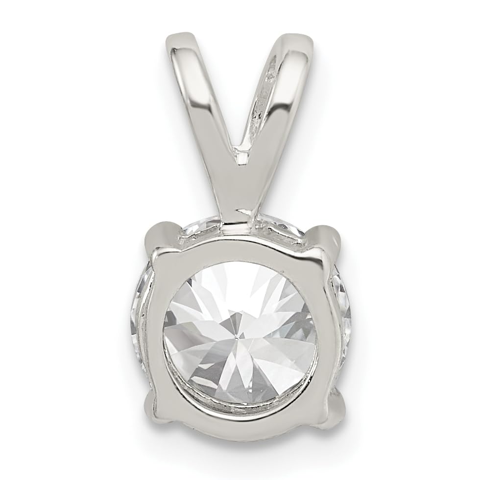Sterling Silver Round CZ Pendant