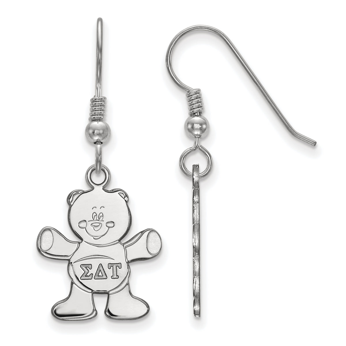 Sterling Silver Official Licensed Greek Sororities Sigma Delta Tau Medium Dangle Earrings