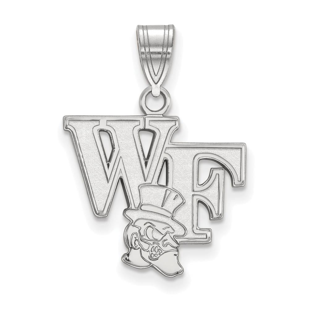 LogoArt Sterling Silver Wake Forest University Medium Pendant Necklace