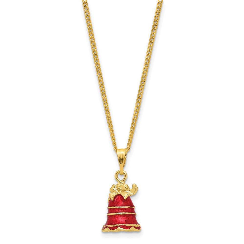 Luxury Giftware by Jere Bejeweled Crystal Enameled BELLE Festive Red and Gold-tone Bell Trinket Box with Ring Insert
