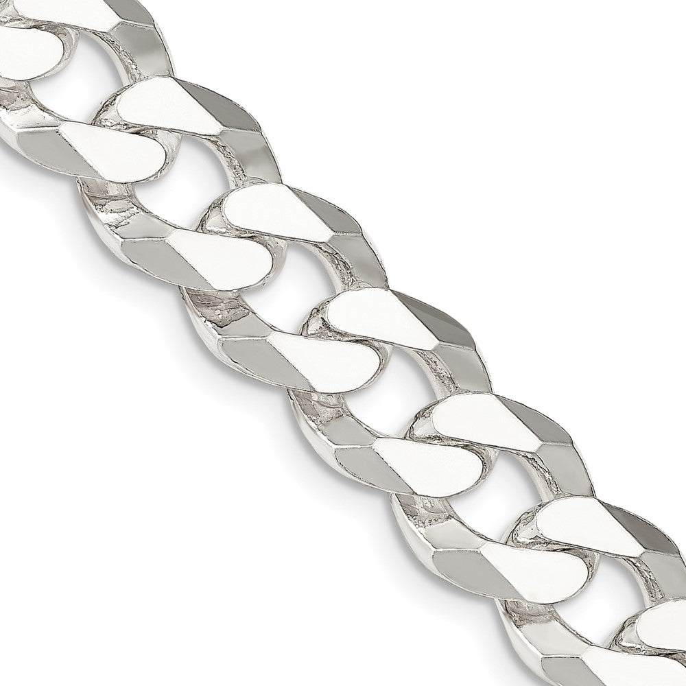 Sterling Silver 14mm Beveled Curb Chain 22 Inches