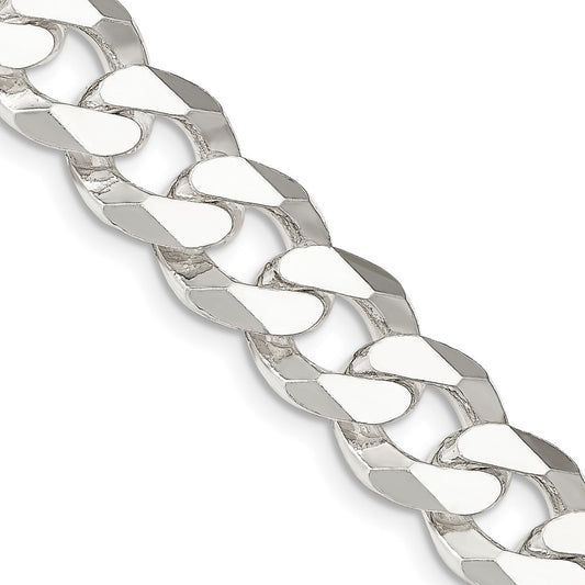 Sterling Silver 14mm Beveled Curb Chain 22 Inches