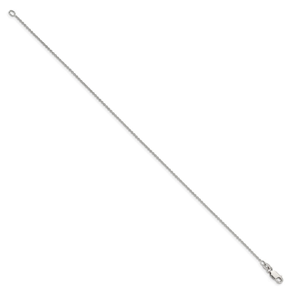 Sterling Silver 1mm Cable Chain Anklet 9 inches