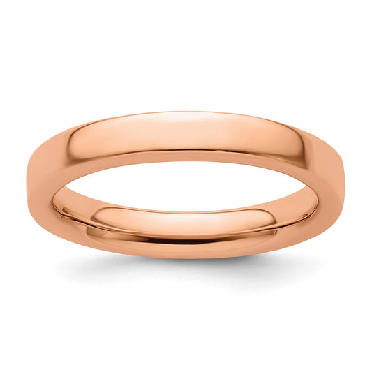 Sterling Silver Stackable Expressions Pink-plated Ring Size -7